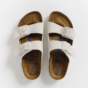 Birkenstock Arizona Slide Suede Leather Antique White Sandals Men’s Size 44 / 11